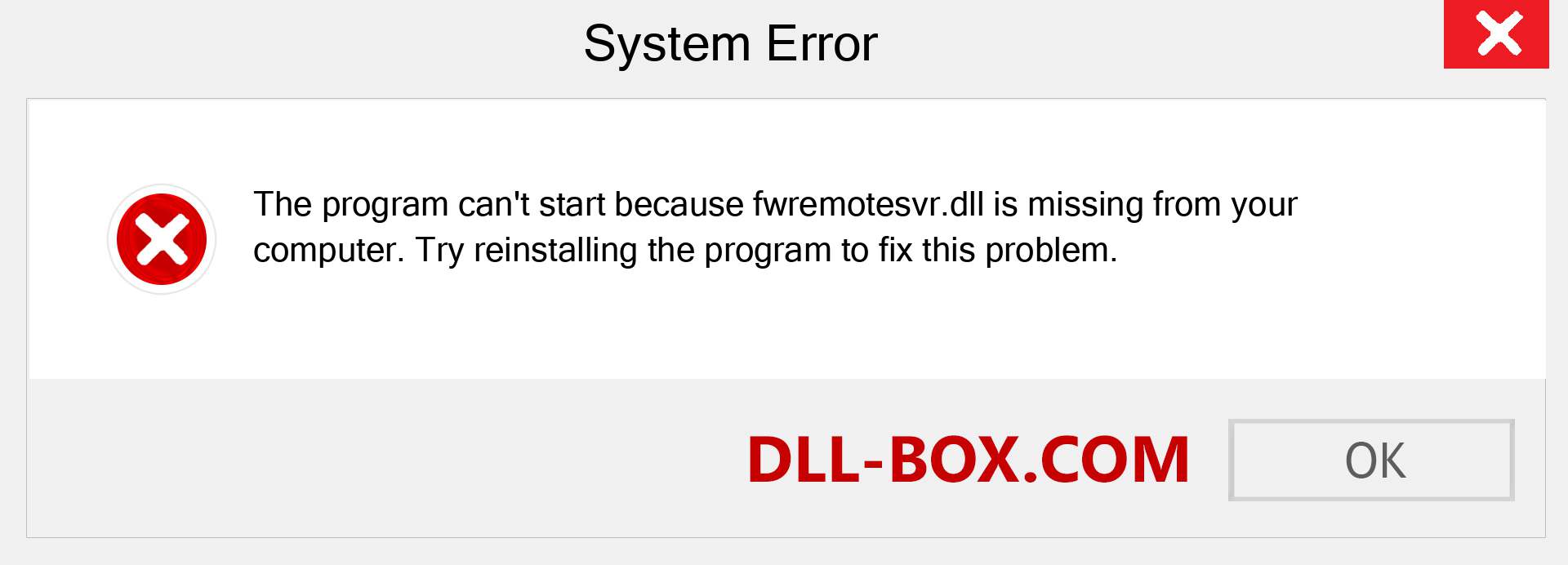  fwremotesvr.dll file is missing?. Download for Windows 7, 8, 10 - Fix  fwremotesvr dll Missing Error on Windows, photos, images